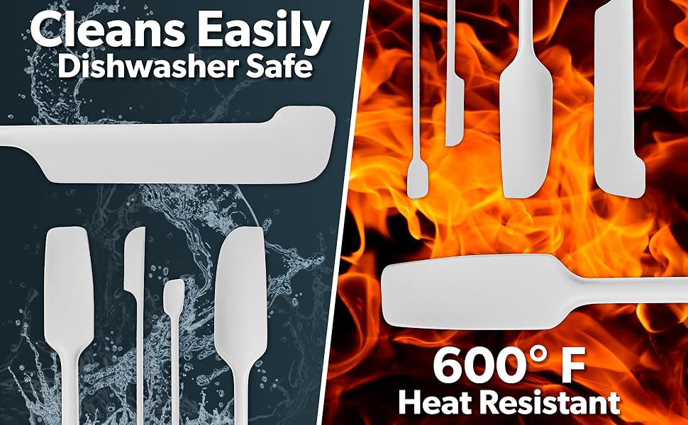 DI ORO Silicone Jar Spatulas for Scraping Rubber Spatulas