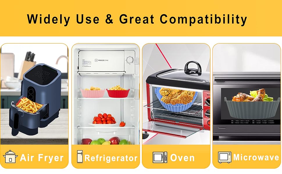 6.5inch Air Fryer Silicone Pot, Food Safe Air Fryer Liners