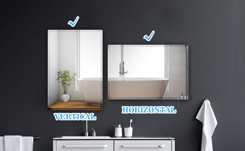 Frameless Mirror 20 X 28 Inch, Rectangle Bathroom Mirror