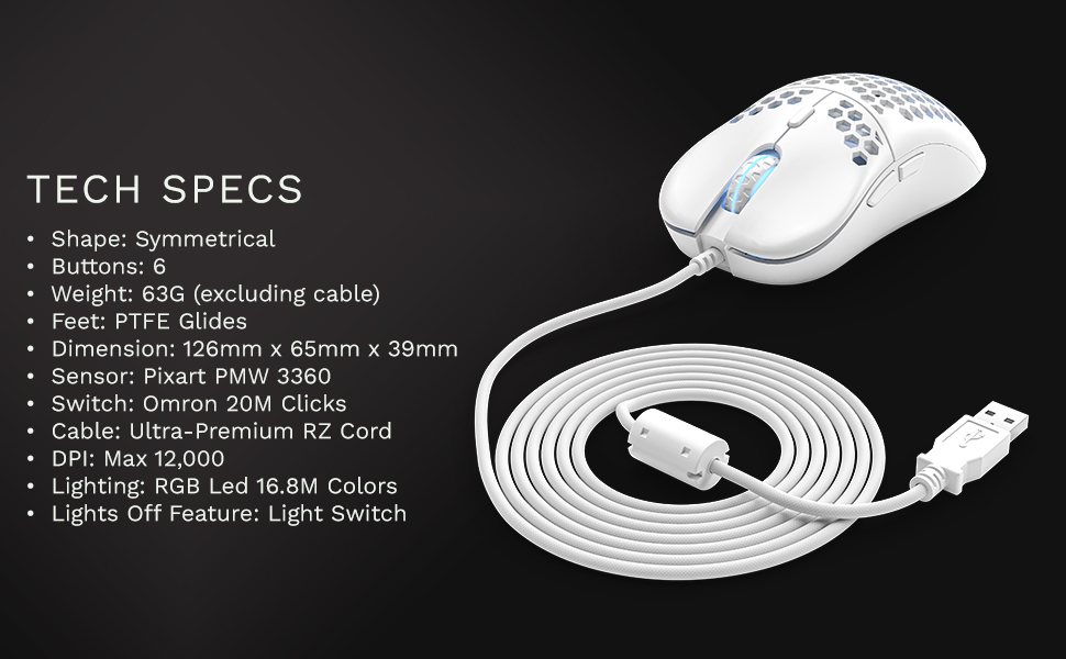 rukario gaming mouse tech specs