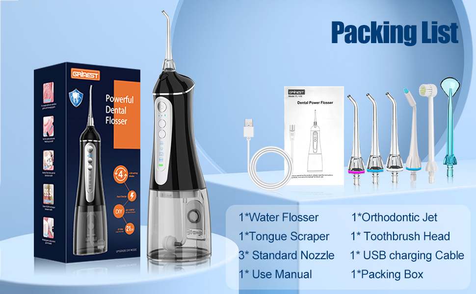 Water dental flosser