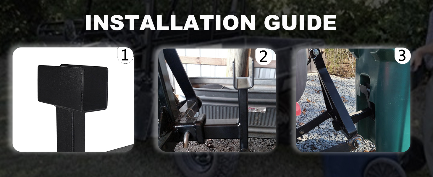 VONLX Trash Can Hauler Grabber with 2 inch Hitch Reciever, Garbage Hauling Towing