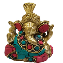PARIJAT HANDICRAFT Brass Metal Lord Gane... 15 Brass Metal Lord Ganesha ganpati Religious Metal Pooja Statue Idol Ganesh murti Home Decor