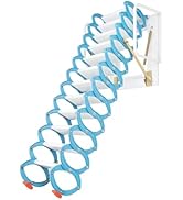 Cbhfmljd 12 Steps Aluminum Wall Mounted Loft Ladder - Folding Home Garage 500kg Retractable Attic...