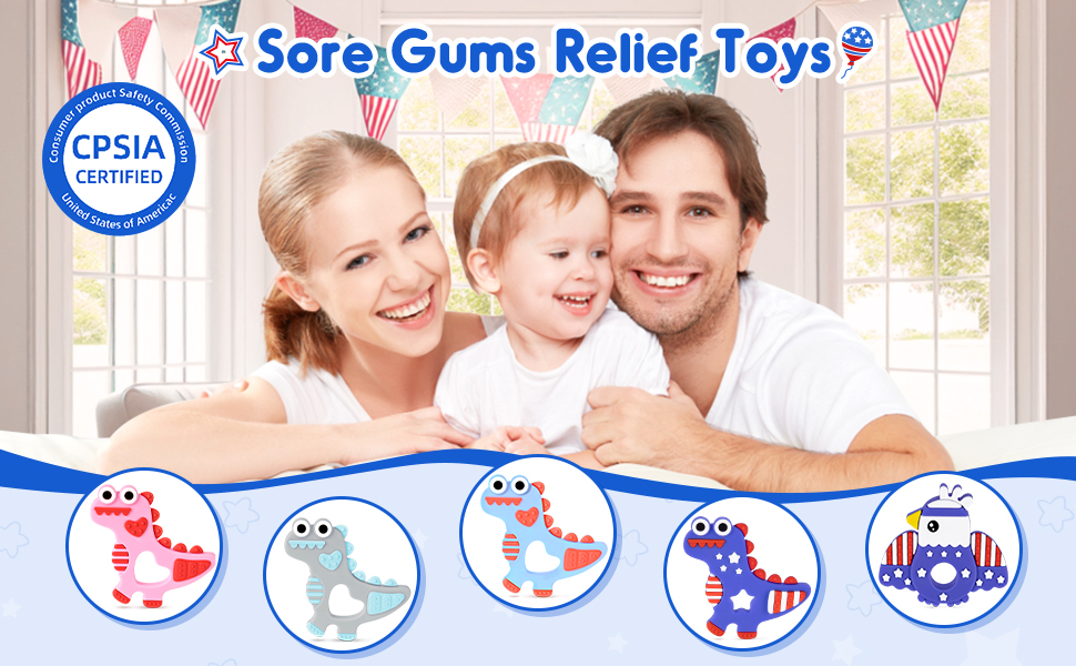 4th of july baby teething toy