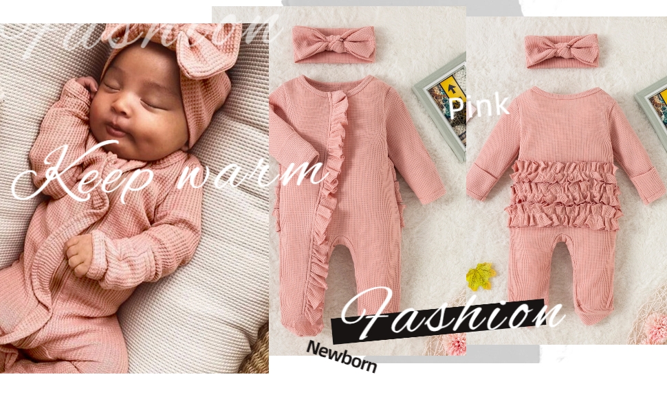 Newborn Infant Girl Footies 