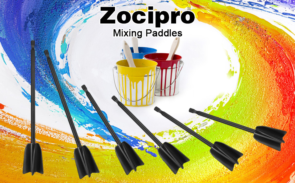 Zocipro 6Pcs Drill Mixer Attachment, Reusable Epoxy Mixer Attachment