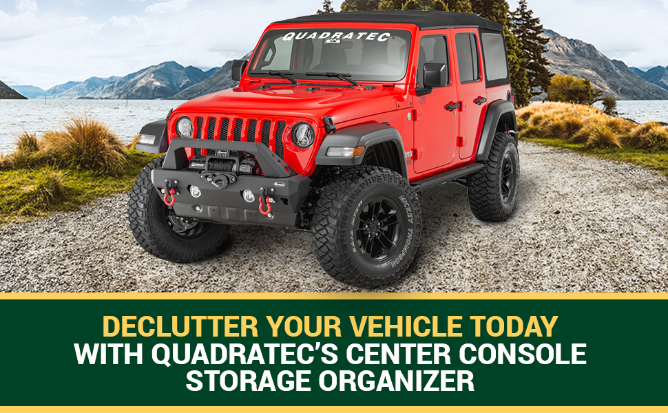 Quadratec Center Console Storage Organizer Tray Fits Jeep