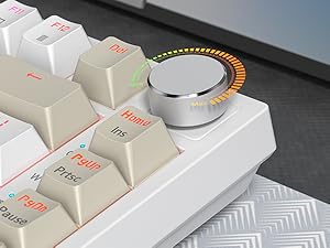 grey keyboard with knob