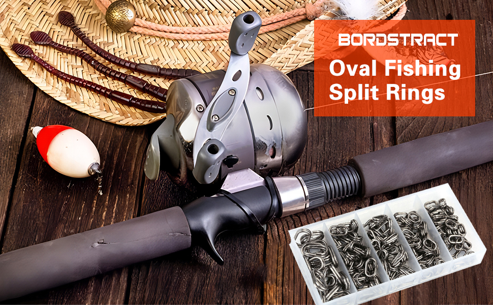 BORDSTRACT Oval Fishing Split Rings, 180PCS Stainless
