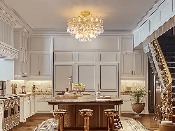 TOCHIC Flush Mount Ceiling Light Fixture, Modern Farmhouse