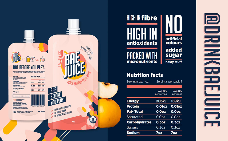 100 Korean Pear Bae Juice, 120ml, Refreshing Taste, Packed With