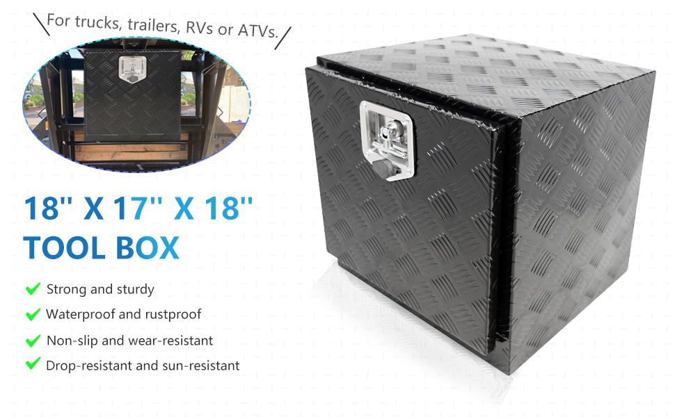 Edicapo 18 inch Underbody Tool Box 18" x 18" x 17" Toolbox