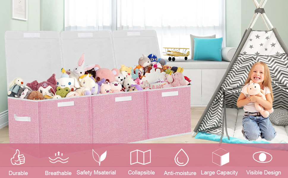 Pantryily Extra Large Toy Storage Box, Stackable Storage