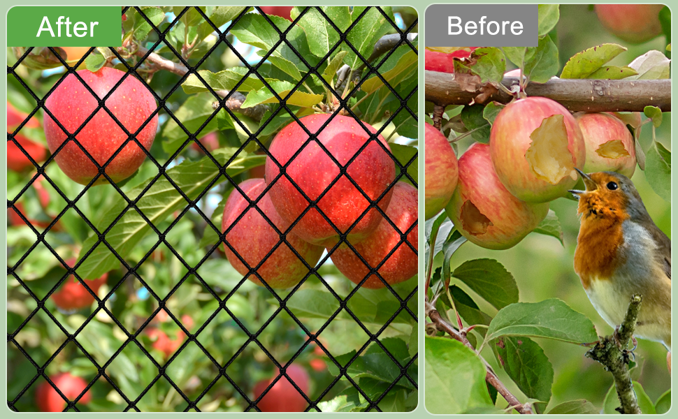 Fobpros Bird Netting, Garden Netting with 3/4” Mesh Net as Poultry Netting for