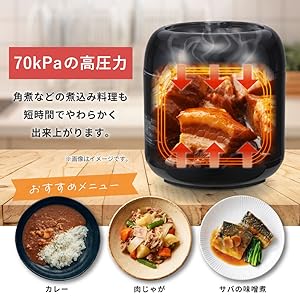 Amazon | MAXZEN 電気圧力鍋 1.3L 圧力鍋 マクスゼン 電気圧力