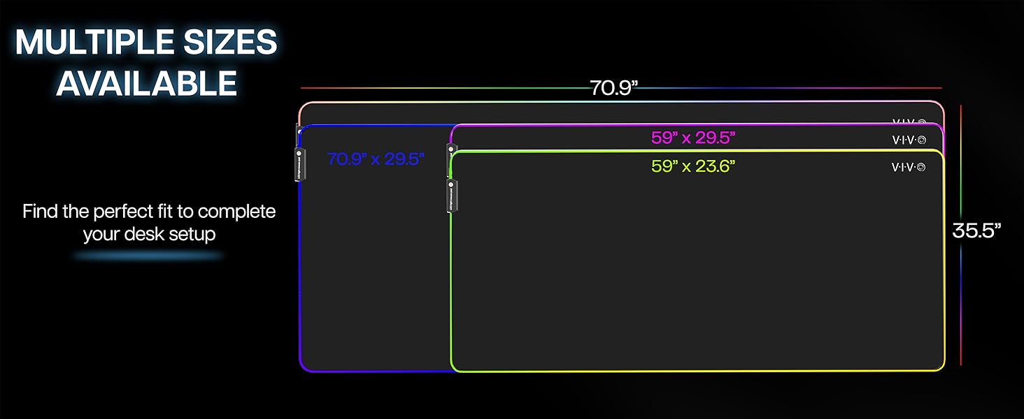 RGB DESK PAD LED DESK PAD FULL DESK PAD LIGHTED RGB FULL SIZE DESK PAD EXTRA LARGE LED MOUSE PAD