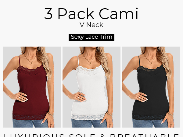 Kate Kasin Women's Camisole Tank Tops Spaghetti Strap Lace