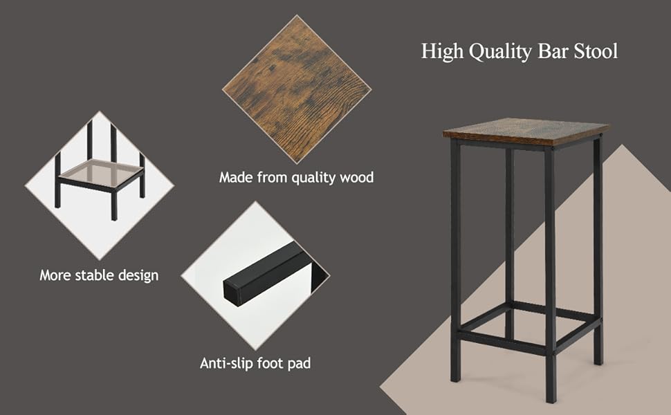 TANGZON Bar Stools Set of 4, Kitchen Counter Breakfast Stools with