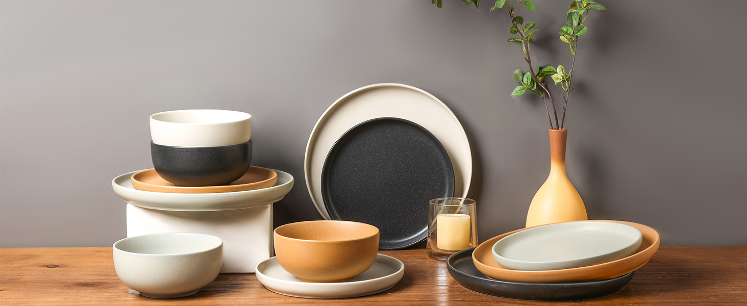 Selamica Ceramic Cereal Bowls Set 23 OZ, Deep Soup Bowls 5