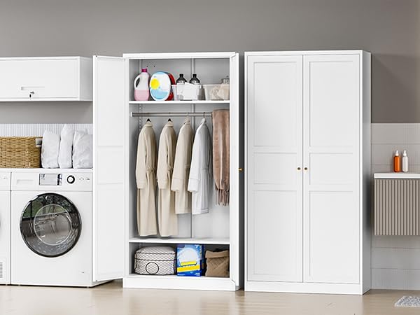 Amazon.com: MIIIKO Wardrobe Closet with 2 Doors, 72