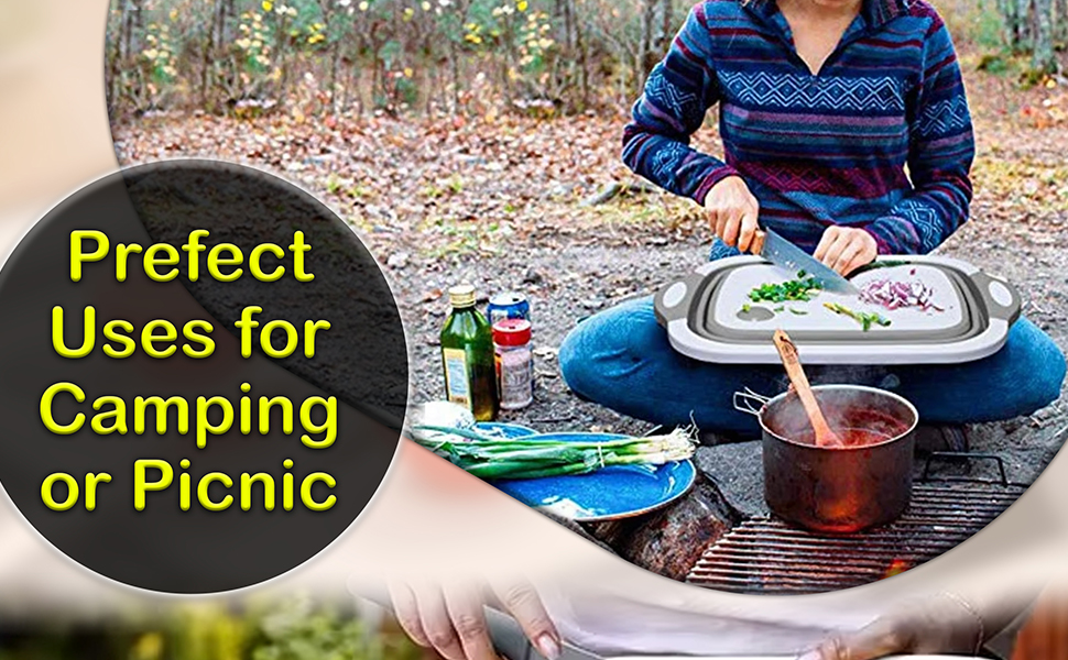 Collapsible with Foldable Chopping Board - Multifunctional Wash Basin Drainage & Washing Vegetables