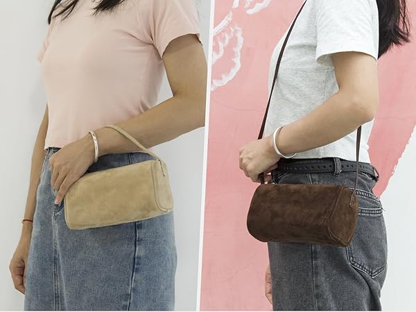 ●depound● Suede mini buckle bag beige DP249OBG017MBEXX suede buckle bag (mini) - beige – depound