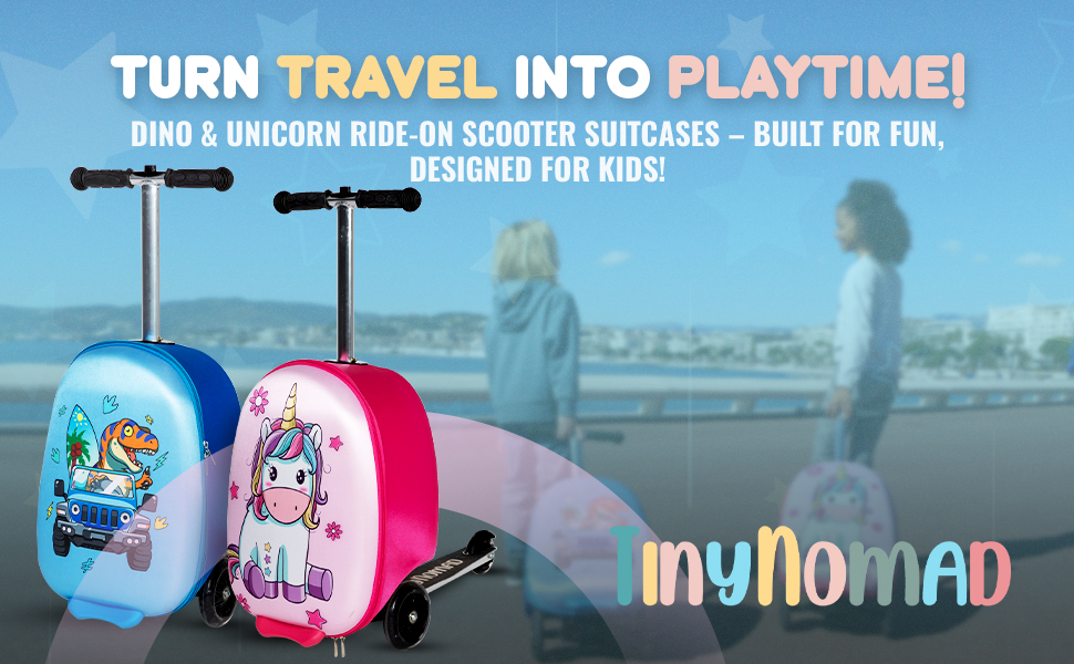 Amazon.com | TinyNomad Dinosaur Ride-On Scooter Suitcase for Kids