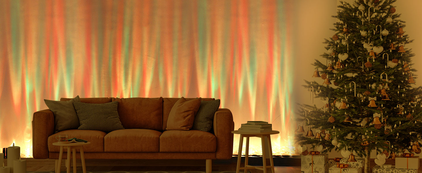 Ocean Wave Projector Light,Ocean Wave Projector Lamp with Music Sync and 16 Million DIY Colors,Led Ambient Lighting Work with Remote & App,Aurora Projector for Bar Bedoom, 32 inchs 20W,2 Pack