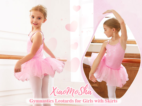Amazon.com: XiaoMoSha Dance Leotard for Girls Tutu Skirted