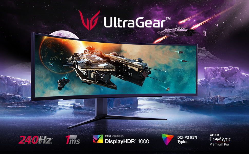 UltraGear, Born to Game, 49inch monitor, 1ms monitor HDR monitor, AMD freesync monitor