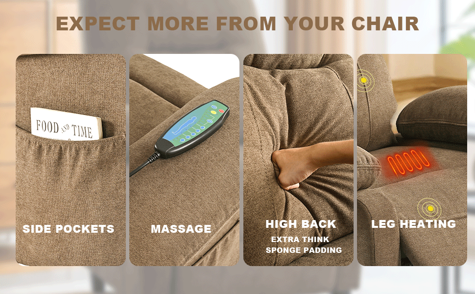 Recliner Chair Massage Rocker with Heated, Lazy Boy