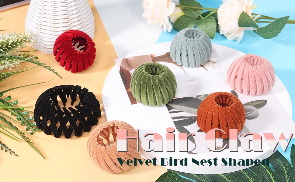 4 Pcs Rhinestone Bird Nest Hair Clips, Expandable Birds Nest Shaped