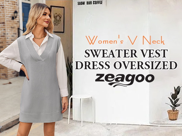 Zeagoo Womens Vests Fashion Casual Vest Top V Neck Sweater