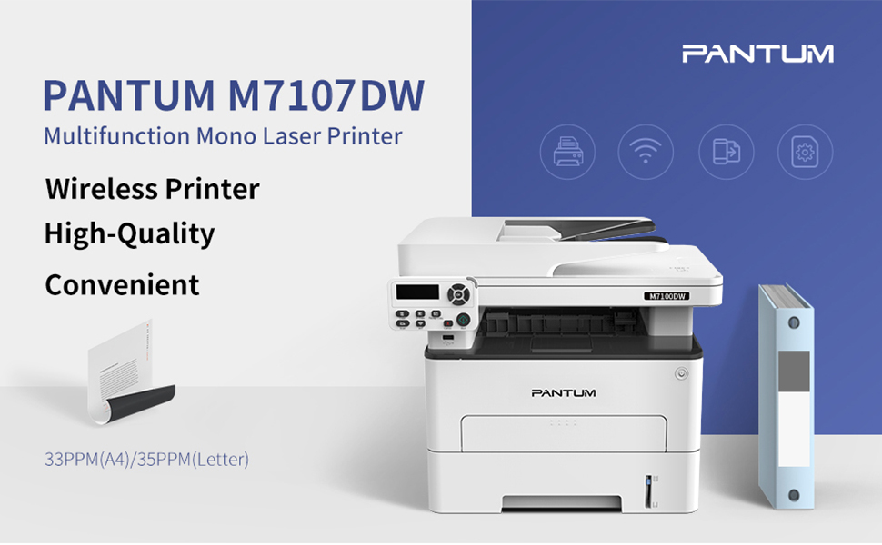 Pantum M7107DW Multifunction Laser Printer Scanner Copier 3 in 1