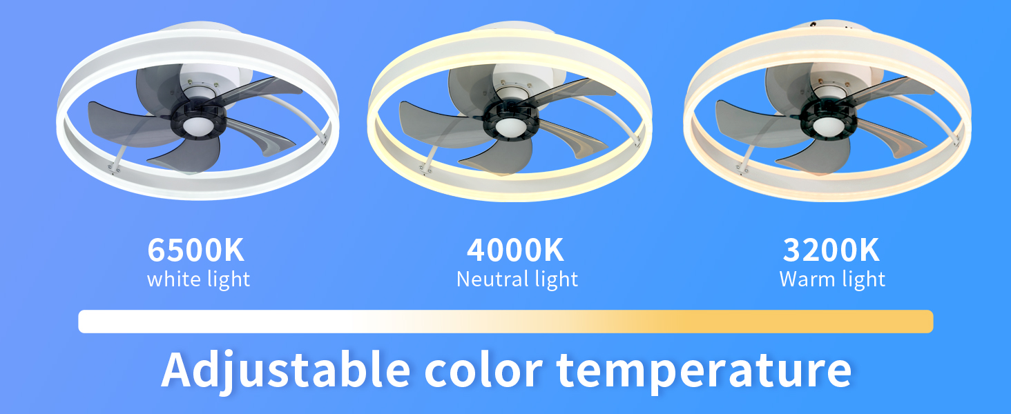 DewShrimp Wifi Low Profile Ceiling Fan Flush Mount