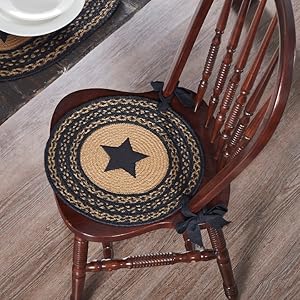 Farmhouse Star Jute Chair Pad