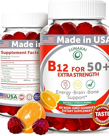 Vitamin B 12 B-complex energy support for senior adults