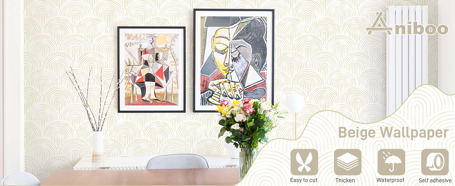 Beige peel and stick wallpaper beige geometric contact paper for drawers