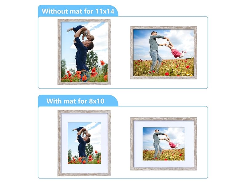 Amazon.com - 11x14 Picture Frame Set of 9, Rustic White Frames for