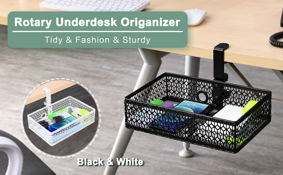 ROSYLINE Drawer Under Desk Storage Organizer, Clamp on Desk