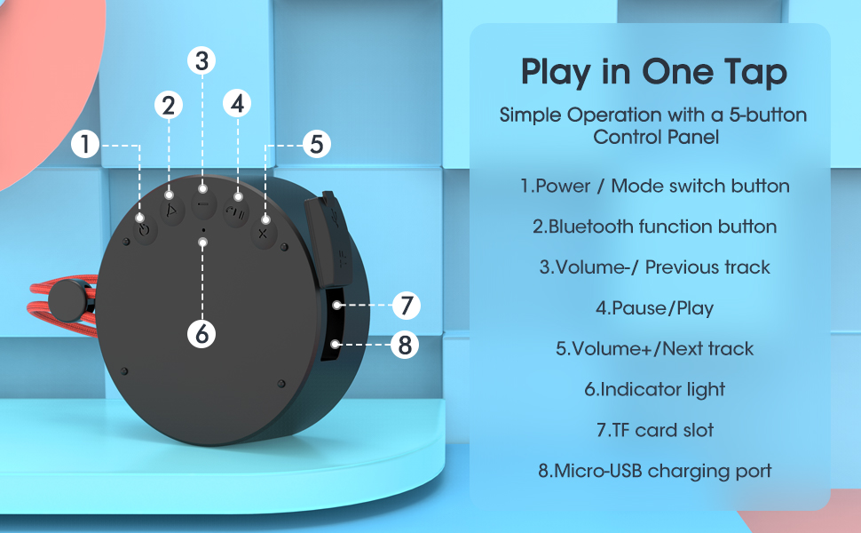 Portable Bluetooth Shower Speaker, Portable Wirelss Speaker