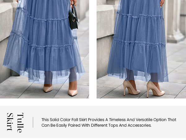 PRETTYGARDEN Tulle Skirts for Women 2025 Fall Fashion