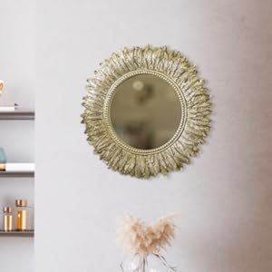 Marco Paul Modern Round Shaped Feather Mirror