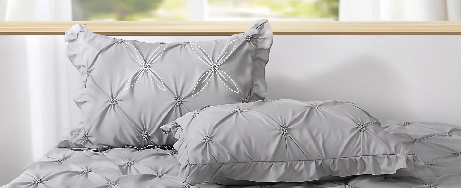 JOLLYVOGUE Grey Queen Comforter Set