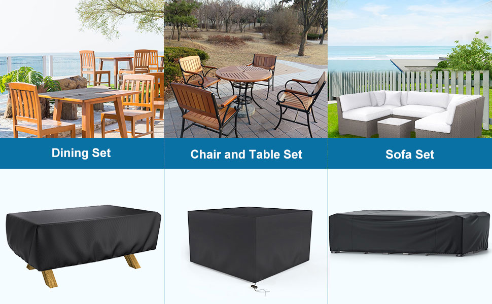 Mrrihand Garden Cube Furniture Covers Waterproof 600D Heavy Duty