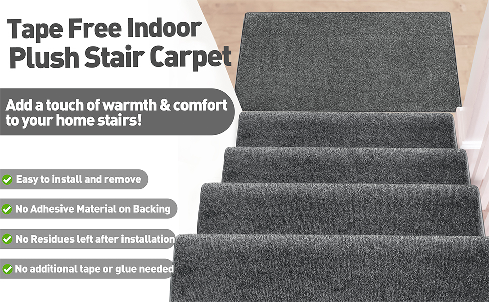 Grey Carpet Stair Landing Mat