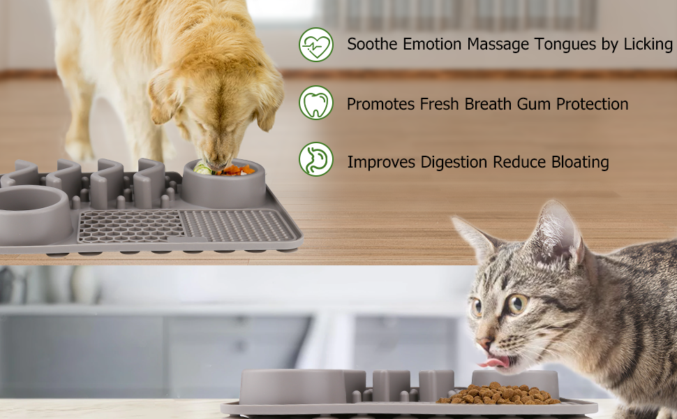 Alljia 3 in 1 Licky Mats for Dogs Pro Strong Suction Licking Mat Slow Feeder for Puppy Cat