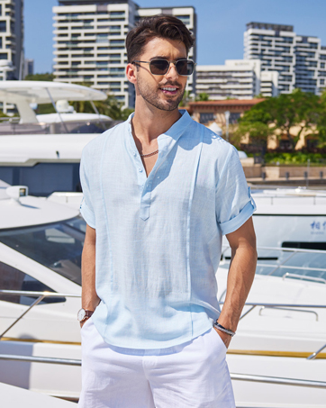 Men Beach Linen Hippie Shirts