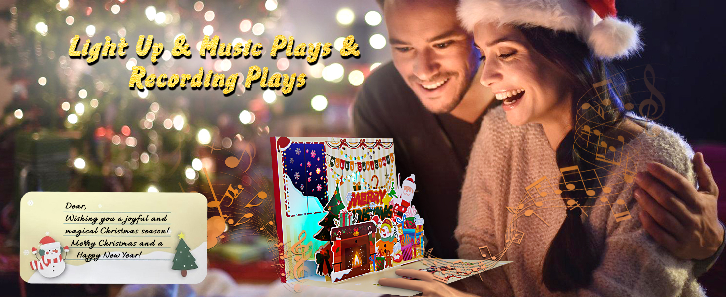 Voice Recordable Music Christmas Greeting Card